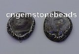 NGP6855 30*45mm - 35*45mm freeform druzy agate pendants