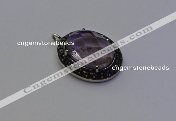 NGP6861 20*25mm oval light amethyst pendants wholesle