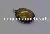 NGP6864 20*25mm oval citrine gemstone pendants wholesle