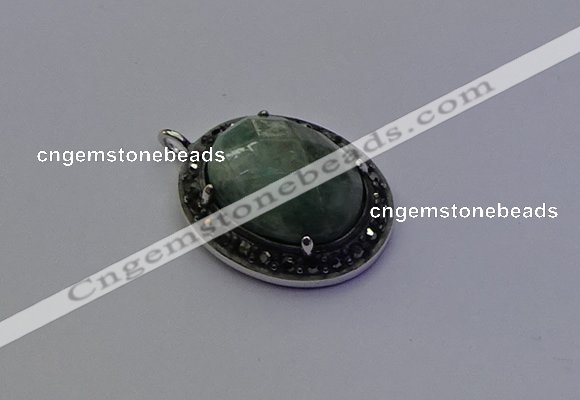 NGP6871 20*25mm oval amazonite gemstone pendants wholesle