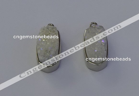 NGP6895 10*22mm - 12*25mm freeform plated druzy quartz pendants