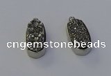 NGP6896 10*22mm - 12*25mm freeform plated druzy quartz pendants