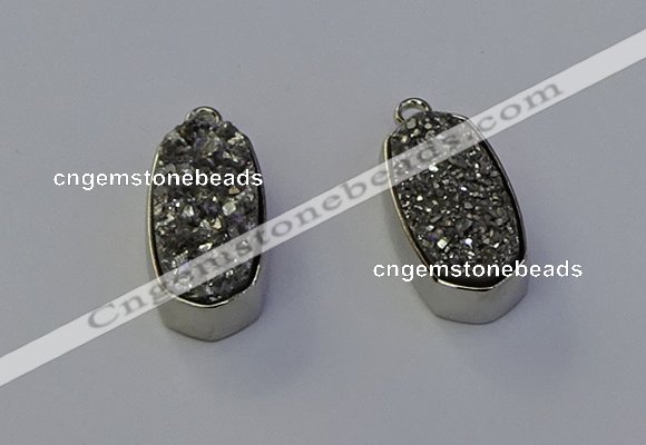 NGP6896 10*22mm - 12*25mm freeform plated druzy quartz pendants