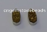 NGP6897 10*22mm - 12*25mm freeform plated druzy quartz pendants