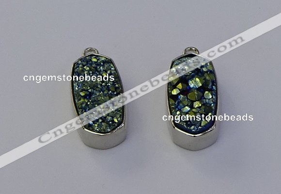 NGP6898 10*22mm - 12*25mm freeform plated druzy quartz pendants