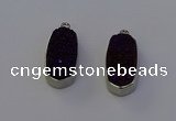 NGP6901 10*22mm - 12*25mm freeform plated druzy quartz pendants