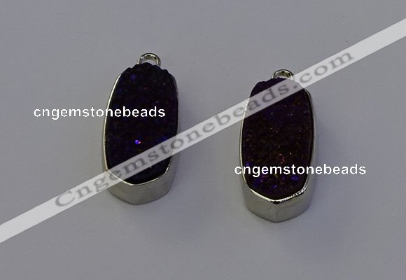 NGP6901 10*22mm - 12*25mm freeform plated druzy quartz pendants