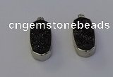 NGP6902 10*22mm - 12*25mm freeform plated druzy quartz pendants