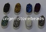 NGP6904 10*22mm - 12*25mm freeform plated druzy quartz pendants