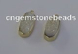 NGP6906 10*22mm - 12*25mm freeform plated druzy quartz pendants