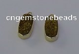 NGP6908 10*22mm - 12*25mm freeform plated druzy quartz pendants