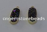 NGP6910 10*22mm - 12*25mm freeform plated druzy quartz pendants