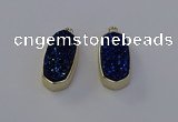 NGP6911 10*22mm - 12*25mm freeform plated druzy quartz pendants