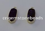 NGP6912 10*22mm - 12*25mm freeform plated druzy quartz pendants