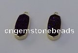 NGP6912 10*22mm - 12*25mm freeform plated druzy quartz pendants