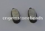 NGP6917 10*22mm - 12*25mm freeform plated druzy quartz pendants