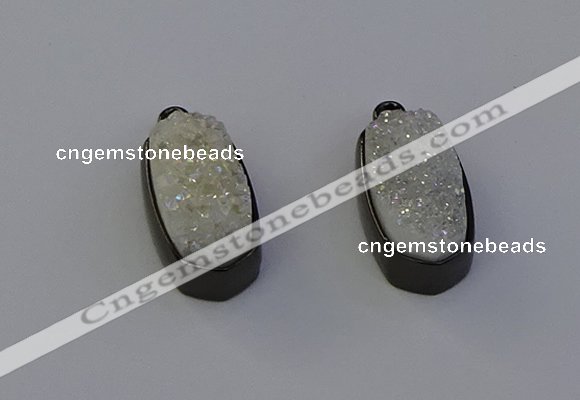 NGP6917 10*22mm - 12*25mm freeform plated druzy quartz pendants