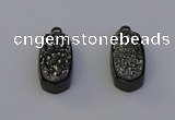 NGP6918 10*22mm - 12*25mm freeform plated druzy quartz pendants