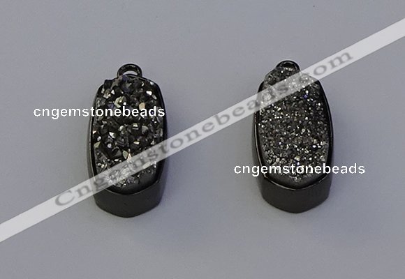 NGP6918 10*22mm - 12*25mm freeform plated druzy quartz pendants