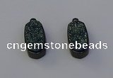 NGP6920 10*22mm - 12*25mm freeform plated druzy quartz pendants