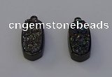 NGP6921 10*22mm - 12*25mm freeform plated druzy quartz pendants