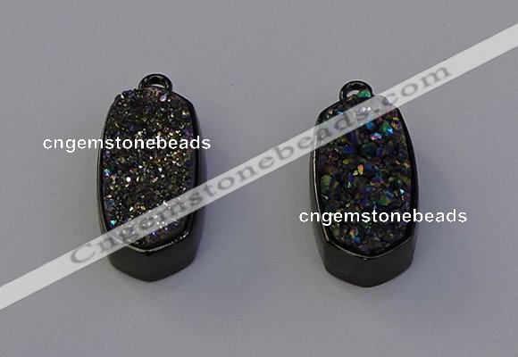 NGP6921 10*22mm - 12*25mm freeform plated druzy quartz pendants