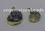 NGP6943 18*25mm - 25*30mm freeform druzy agate pendants wholesale