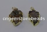 NGP6945 22*35mm - 30*45mm leaf druzy agate pendants wholesale