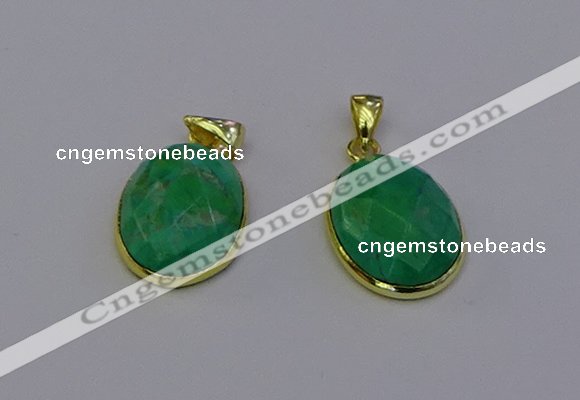 NGP6952 15*20mm faceted oval white howlite turquoise pendants
