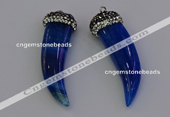 NGP6967 12*40mm - 15*45mm horn agate gemstone pendants