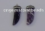 NGP6975 12*40mm - 15*45mm horn amethyst pendants wholesale