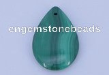 NGP701 22*30mm flat teardrop natural malachite gemstone pendant