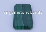 NGP703 20*30mm trapezoid natural malachite gemstone pendant