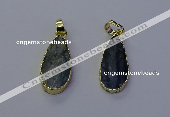 NGP7046 12*25mm - 13*28mm flat teardrop blue kyanite pendants