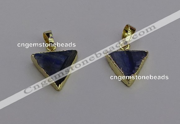 NGP7048 14*15mm triangle blue kyanite pendants wholesale