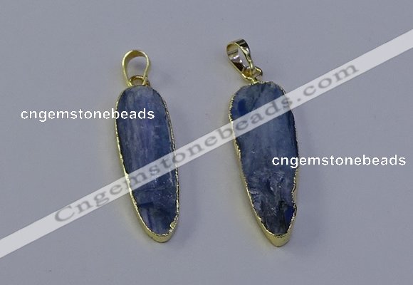 NGP7049 13*35mm - 14*40mm flat teardrop blue kyanite pendants