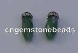 NGP7064 12*30mm - 15*35mm faceted bullet green aventurine pendants