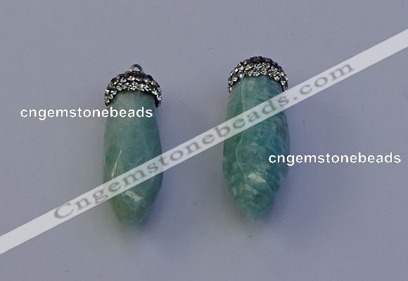 NGP7065 12*30mm - 15*35mm faceted bullet amazonite pendants