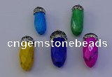 NGP7086 12*30mm - 15*35mm faceted bullet white howlite turquoise pendants