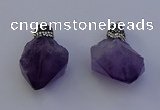 NGP7088 25*35mm - 28*45mm faceted nuggets amethyst pendants