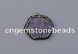 NGP7112 30*30mm hexagon light amethyst pendants wholesale