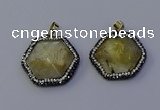 NGP7113 30*30mm hexagon citrine gemstone pendants wholesale