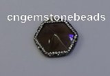 NGP7115 30*30mm hexagon smoky quartz pendants wholesale