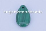 NGP714 12*20mm flat teardrop natural malachite gemstone pendant