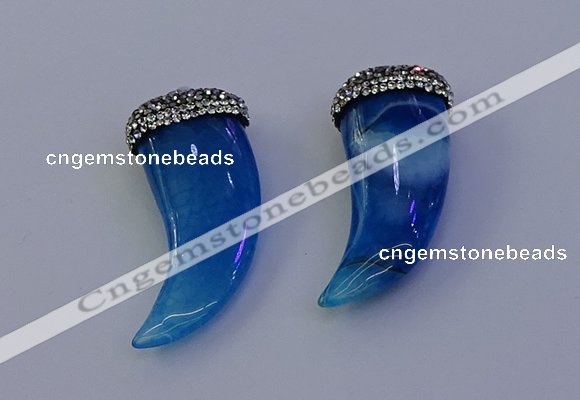 NGP7141 20*50mm - 22*55mm oxhorn agate gemstone pendants