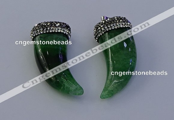 NGP7142 20*50mm - 22*55mm oxhorn agate gemstone pendants