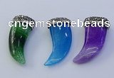 NGP7144 20*50mm - 22*55mm oxhorn agate gemstone pendants