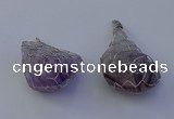 NGP7146 20*40mm - 30*45mm faceted nuggets amethyst pendants