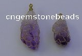 NGP7147 20*40mm - 30*45mm faceted nuggets amethyst pendants