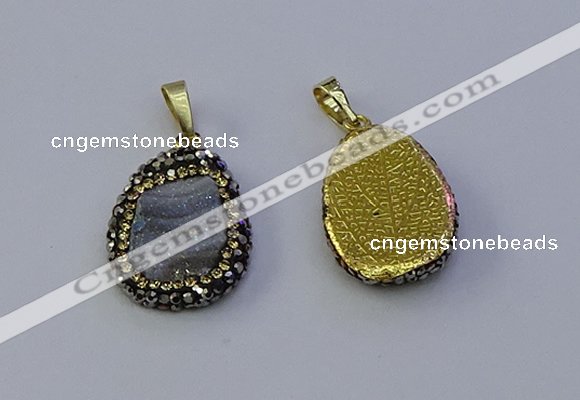 NGP7151 20*25mm freeform druzy agate pendants wholesale